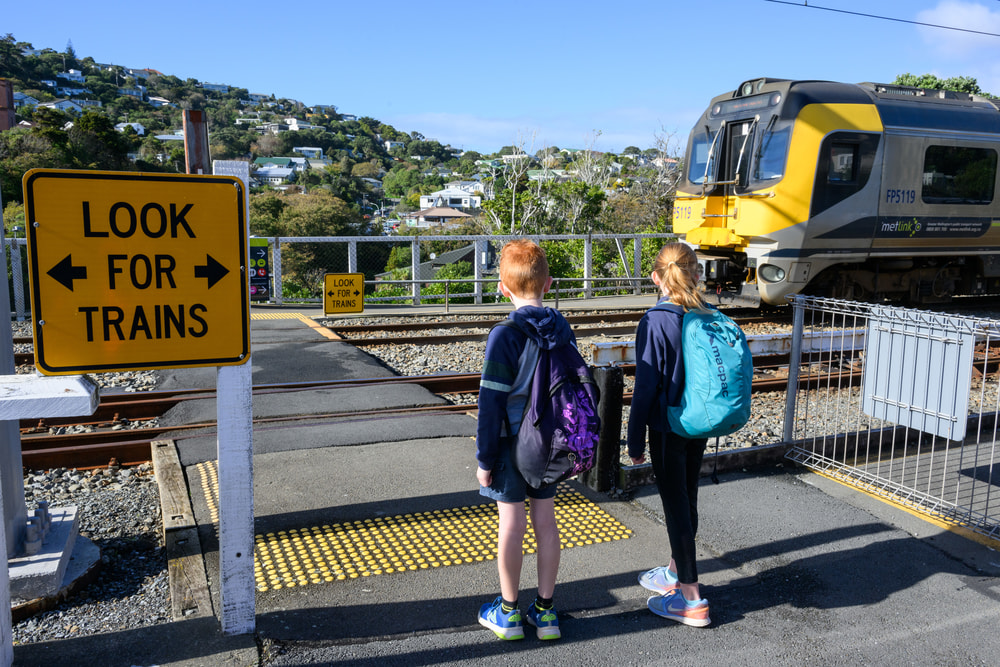 Only ever cross the railway at a formed pedestrian crossing or at a designated overpass or underpass